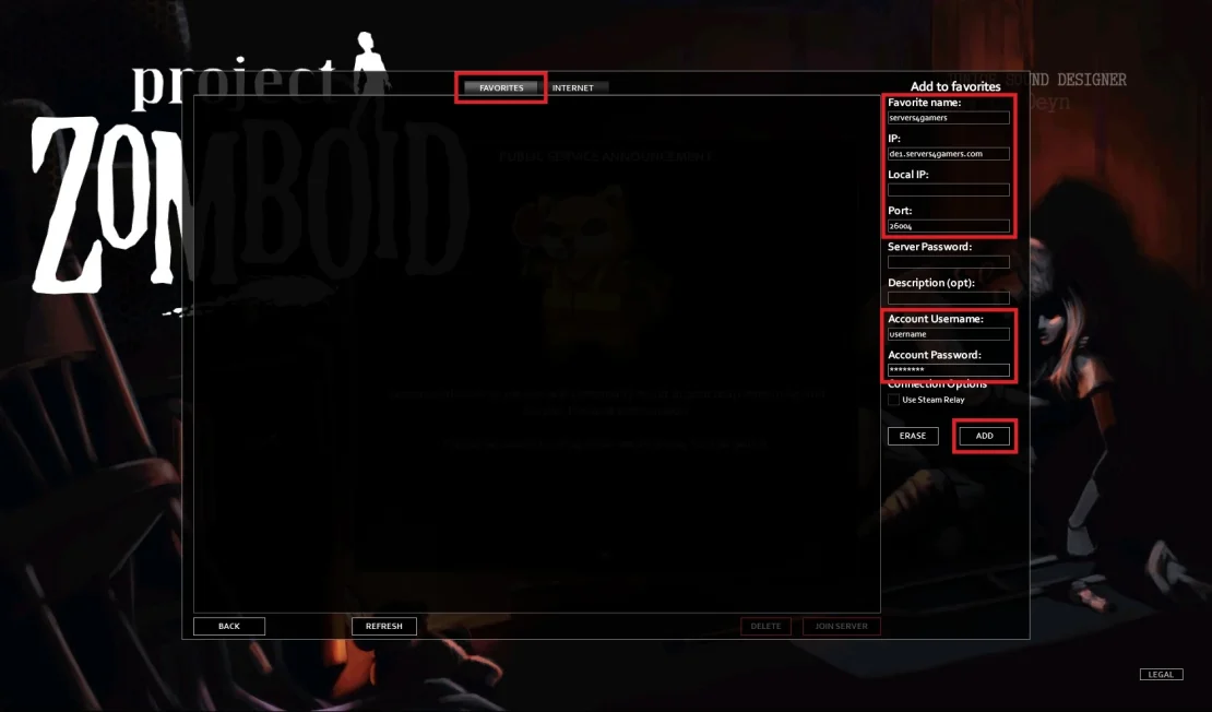 project zomboid favorites list