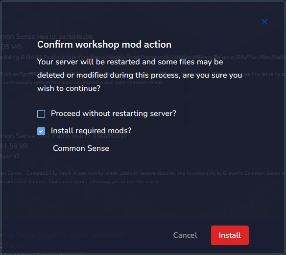 servers4gamers confirm mod installation