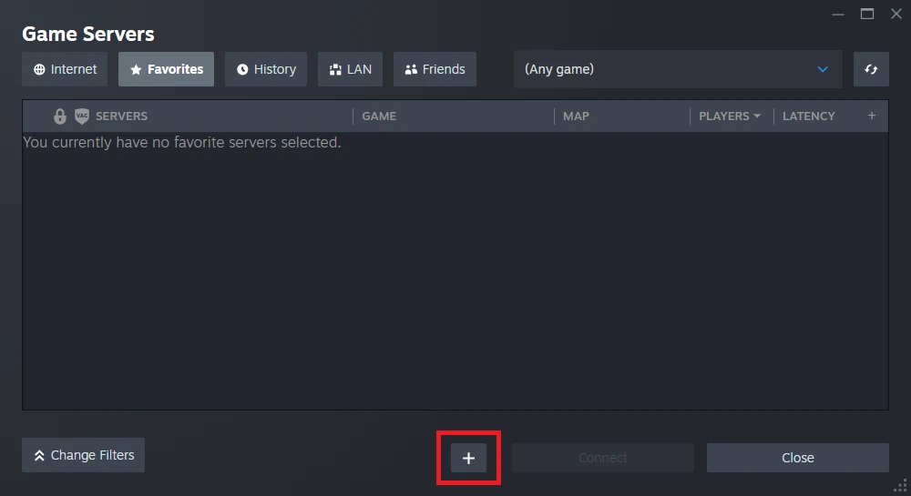 steam add server to favorites