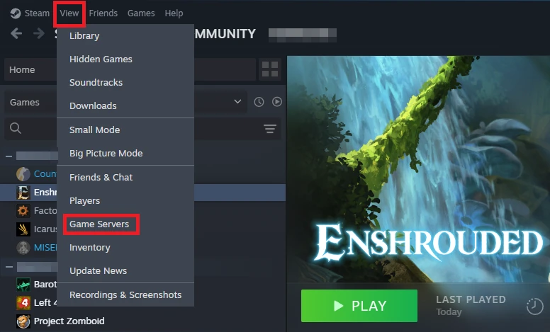 steam view game servers