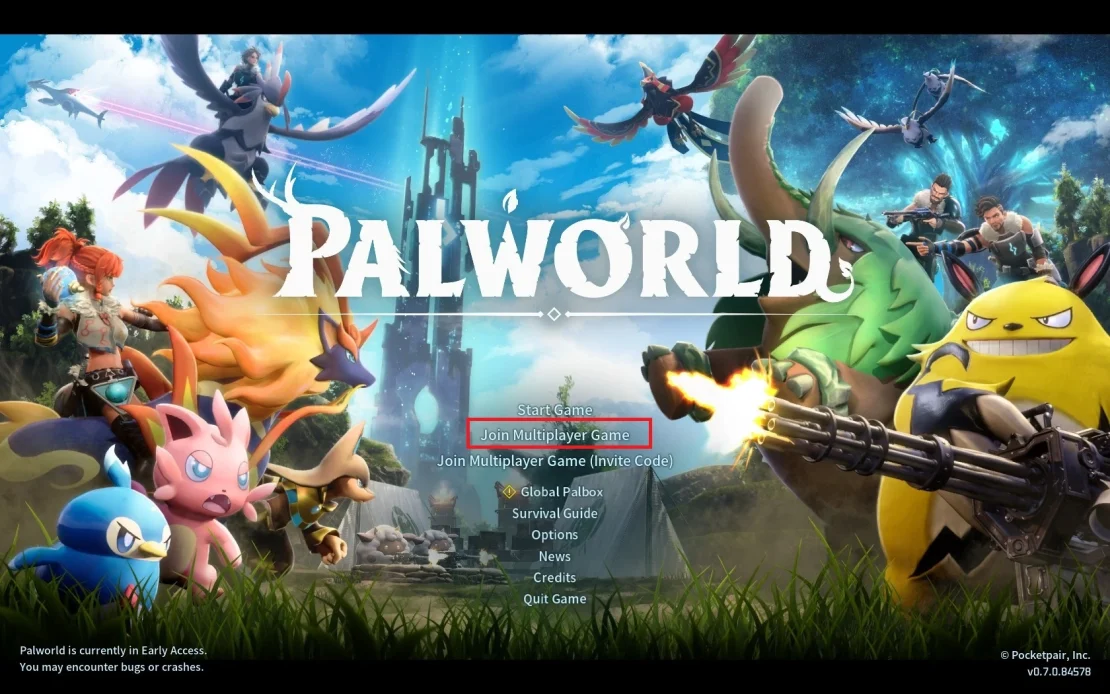 palworld main menu