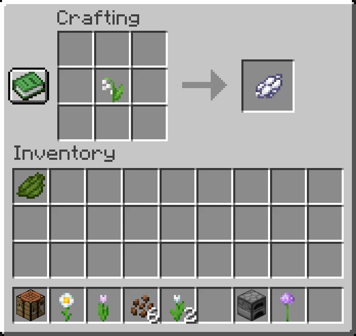white dye recipe in minecraft using lily of the valley