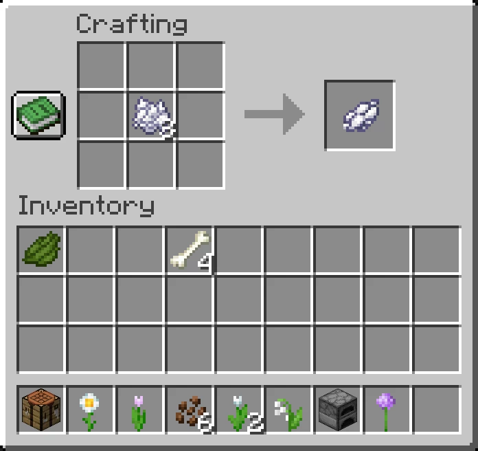 white dye recipe in minecraft using bone meal