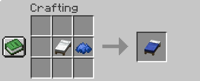 dye bed recipe minecraft