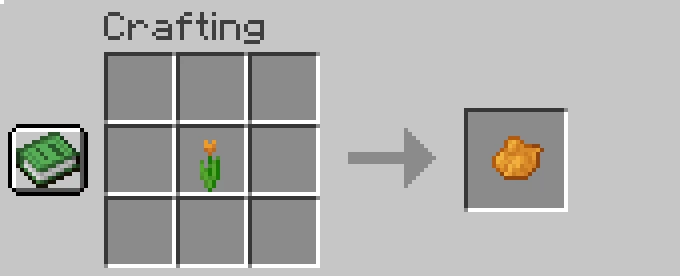 orange dye recipe in minecraft using orange tulip