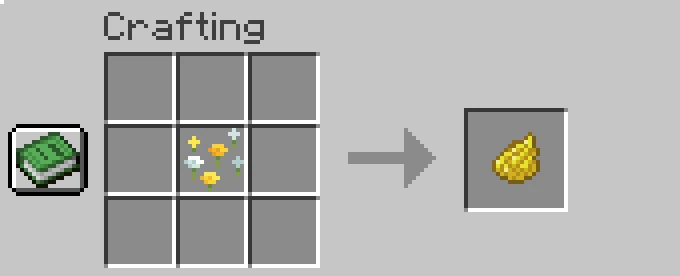 yellow dye recipe in minecraft using wildflowers