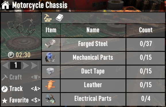 7 days to die motorcycle chassis