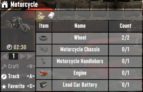 7 days to die motorcycle recipe