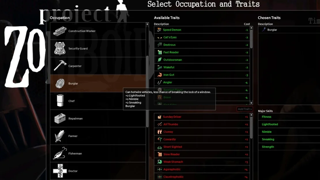 burglar project zomboid