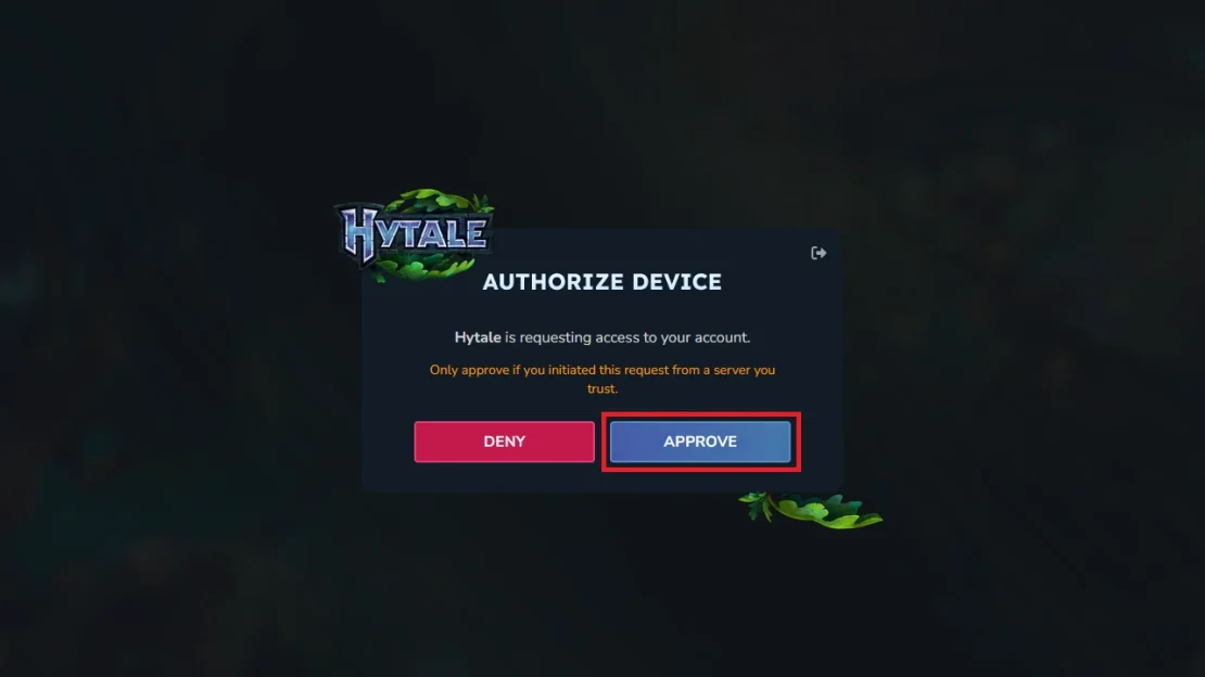 hytale authorize device approve