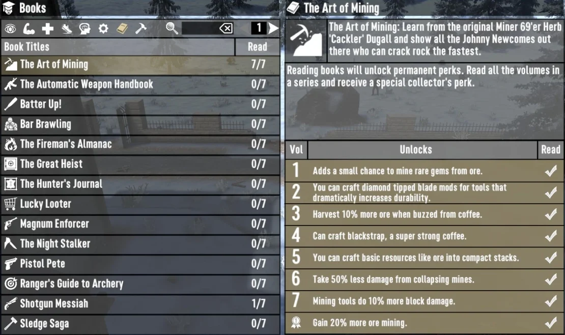 perk books 7 days to die