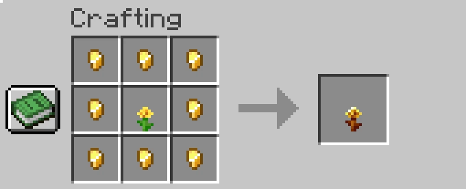 golden dandelion crafting recipe minecraft