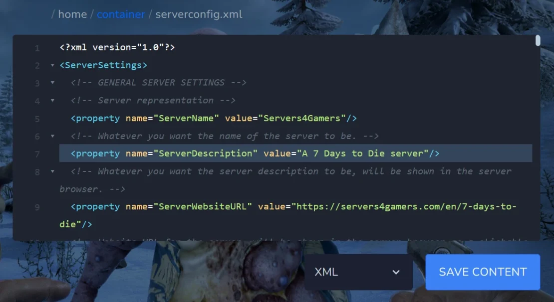 server description 7 days to die