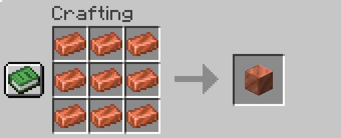 block of copper recipe minecraft