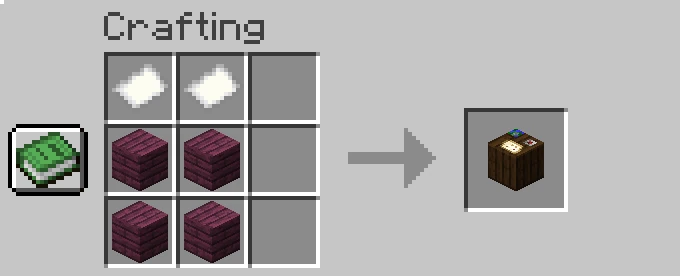 cartography table recipe minecraft
