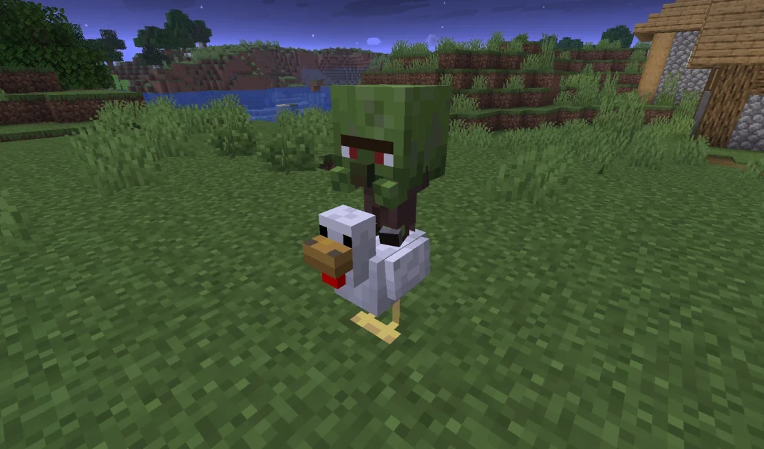 zombie villager chicken jockey minecraft