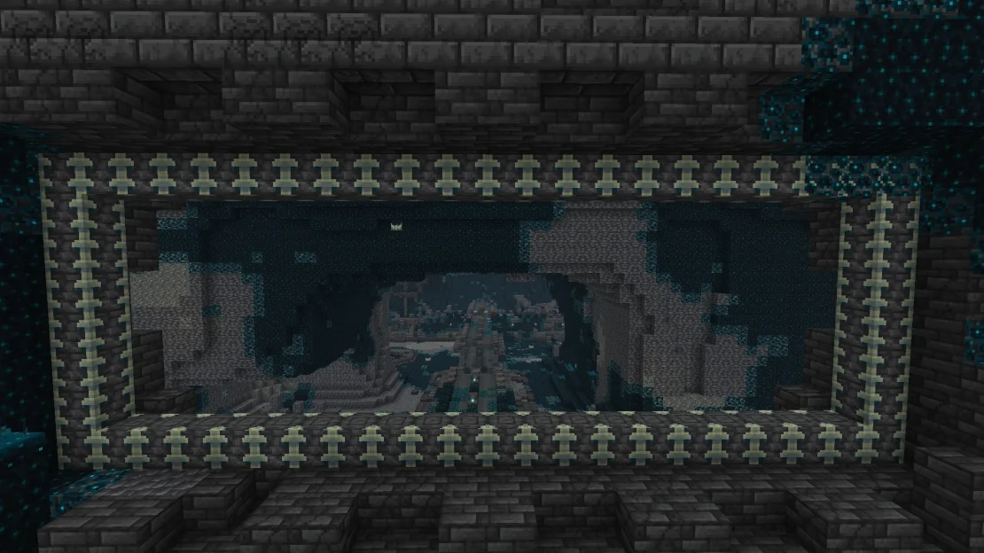 Spawn directly above an Ancient City in Minecraft with easy access straight below you