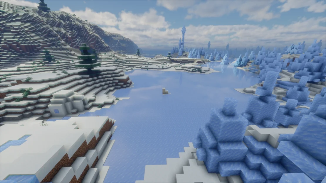 Spawn in an Ice Spikes biome with an igloo nearby in Minecraft