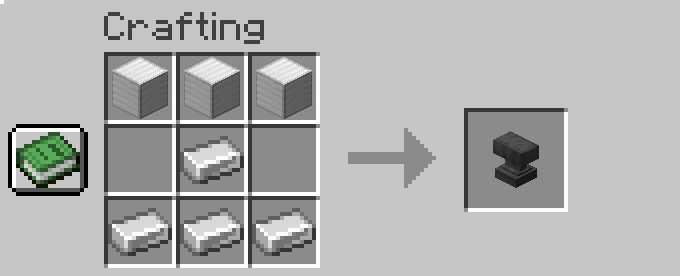 anvil crafting recipe minecraft