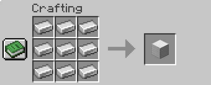 block of iron crafting recipe minecraft