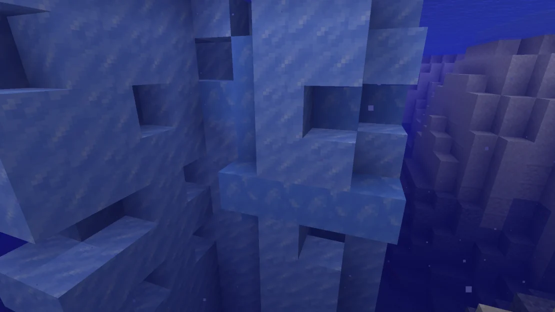 blue ice under iceberg minecraft