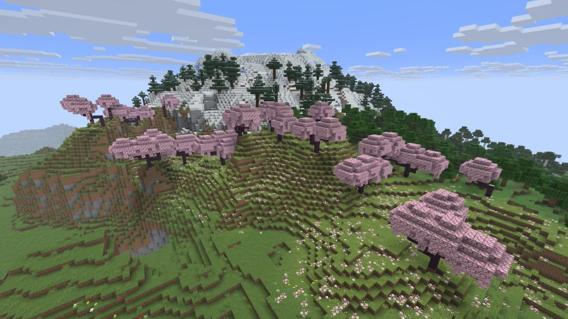 cherry blossom biome minecraft