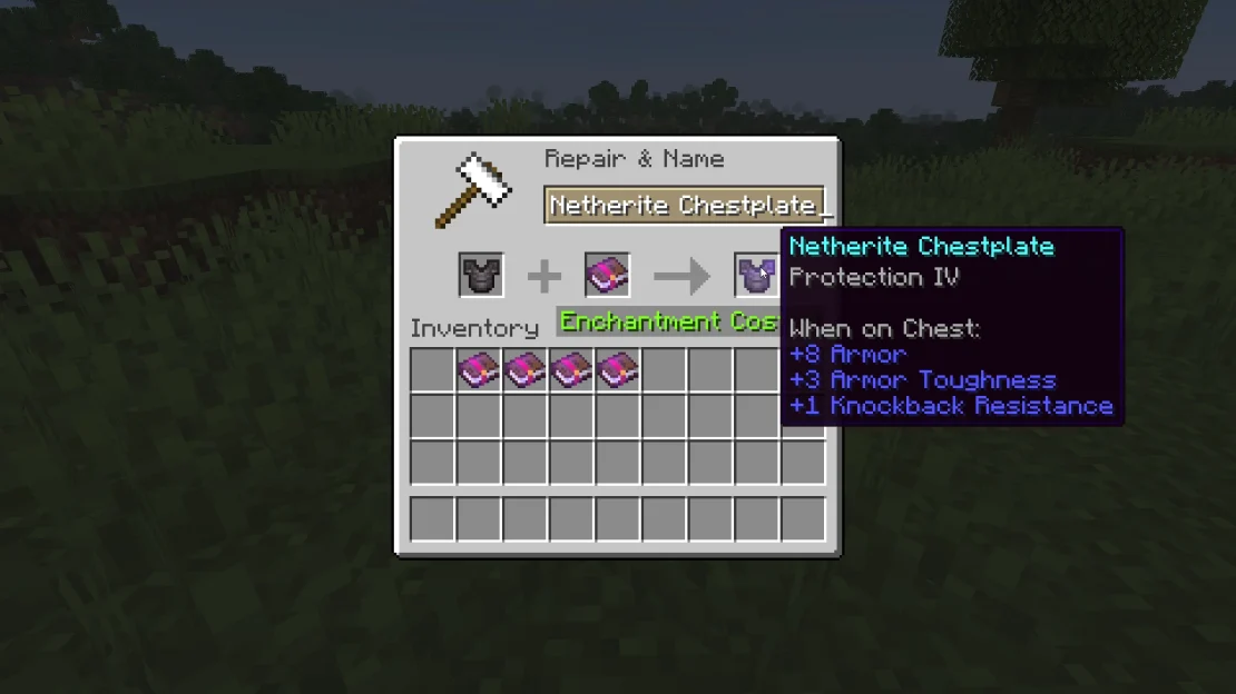chestplate with protection enchantment minecraft