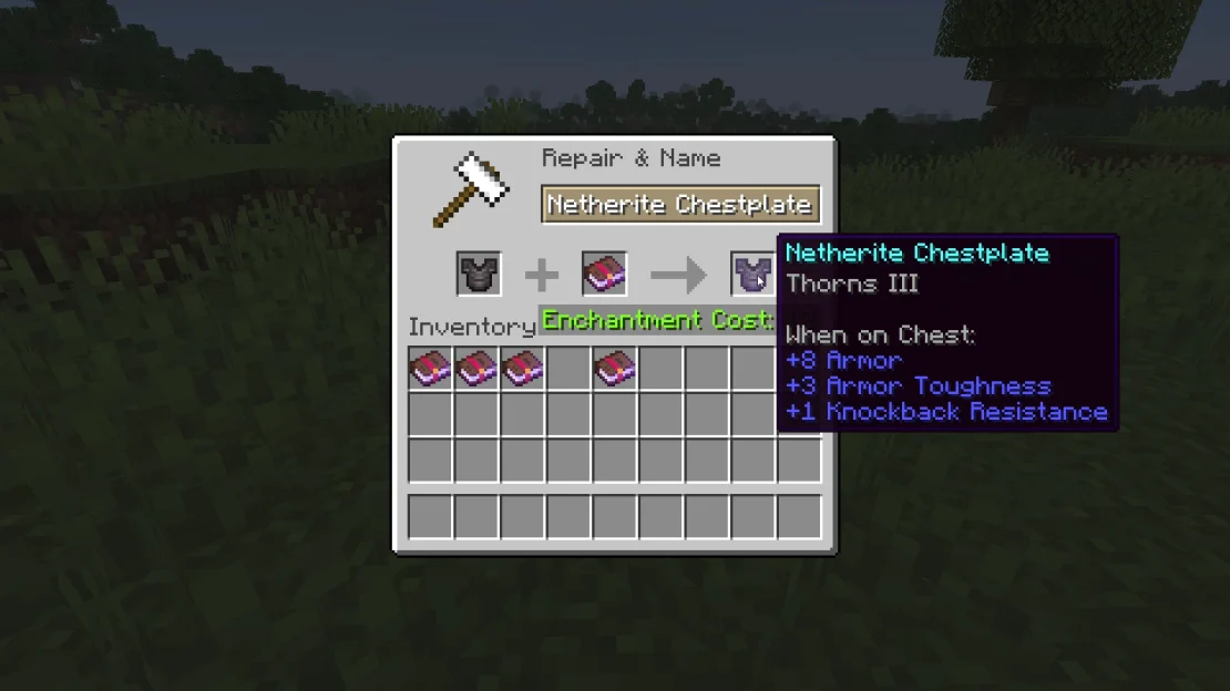 chestplate with thorns enchantment minecraft