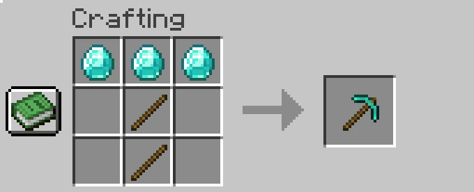 diamond pickace crafting recipe minecraft