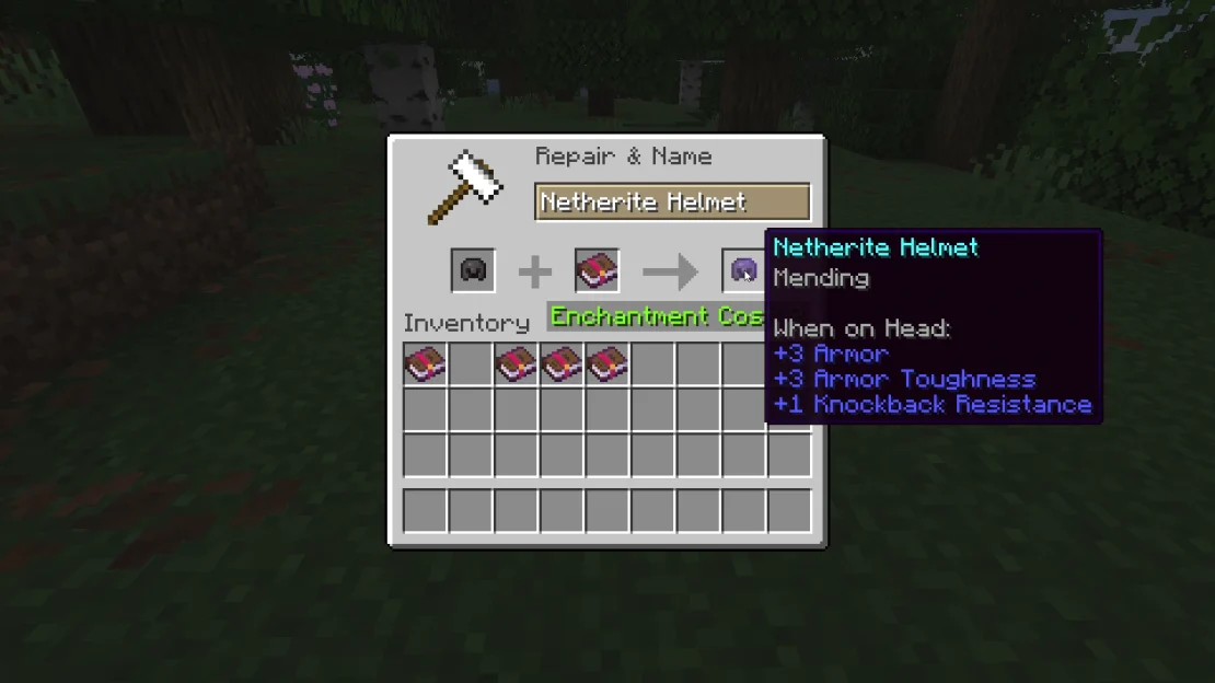 helmet with mending enchantment minecraft
