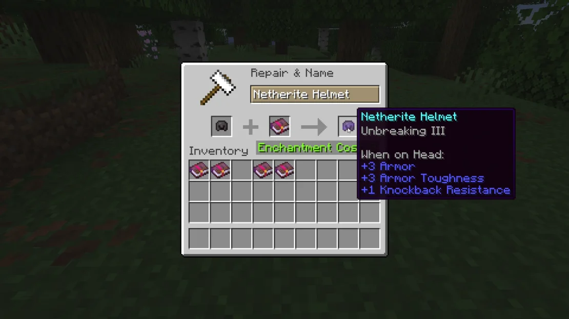 helmet with unbreaking enchantment minecraft