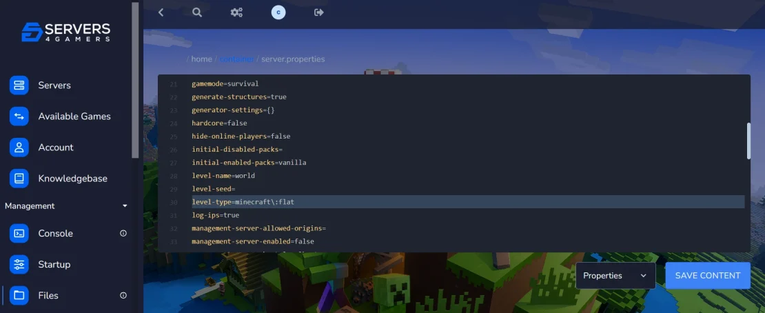 world type minecraft server