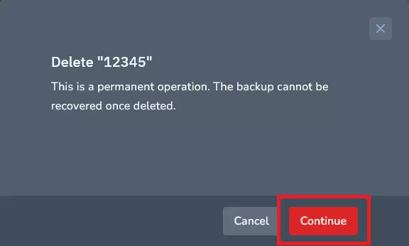How to delete backup 2