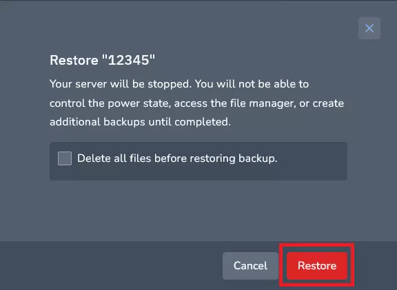How to restore backup 2
