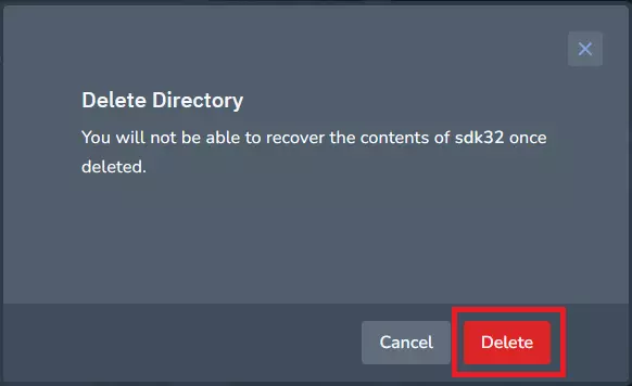 How to delete server file/directory 2