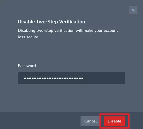 How to disable two-factor authentication 2