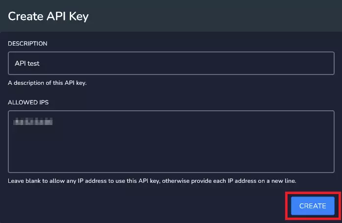 How to create API key 1