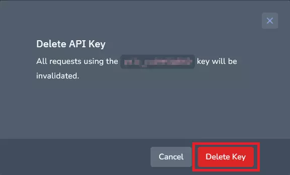 How to delete API key 2