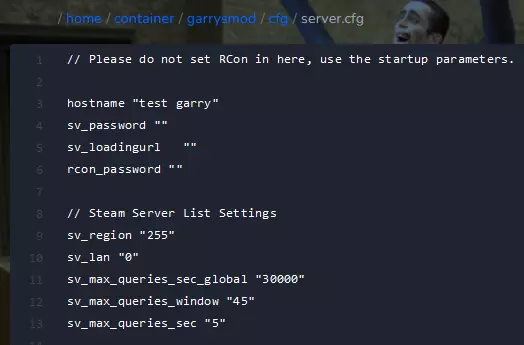 How to configure Garry's Mod server 1